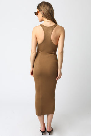 Ribbed Racerback Bodycon Dress