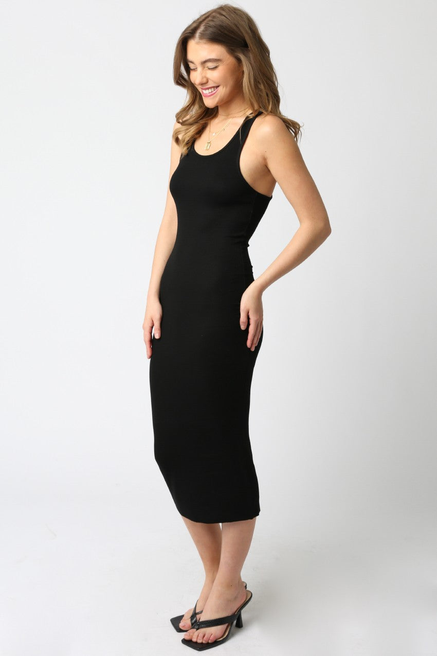 Ribbed Racerback Bodycon Dress