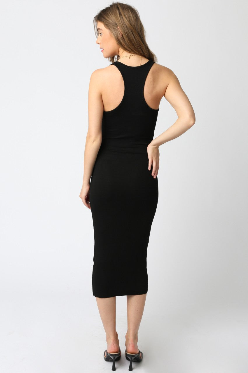 Ribbed Racerback Bodycon Dress