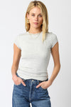 Ribbed Cap Sleeve Bodycon Tee