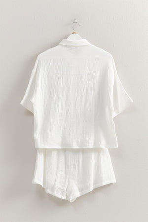 Relaxed Shirt And Flowy Shorts Set