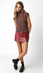 Low Rise Pu Mini Skirt
