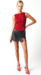 Low Rise Mini Pu Skirt