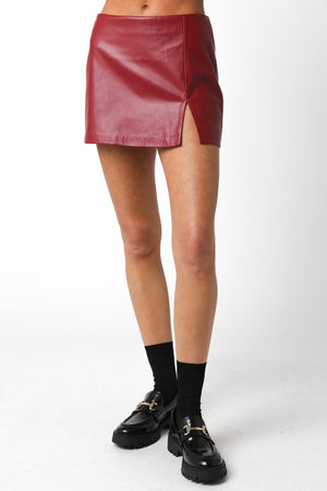 Low Rise Pu Mini Skirt