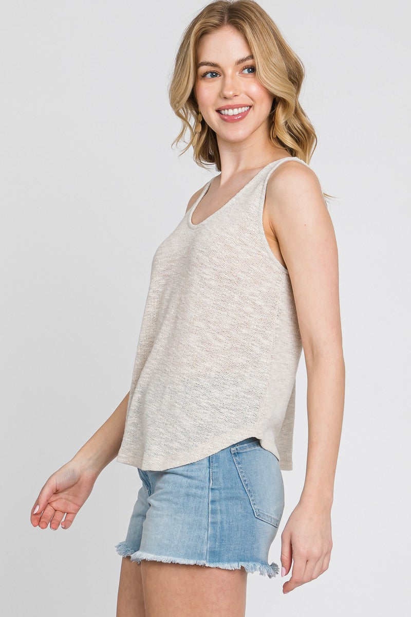 Knit Sleeveless Low Back Top