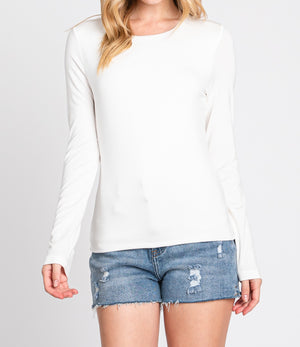 White Double Layered Long Sleeve Top