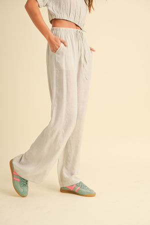 Textured Fabric Loose Pants