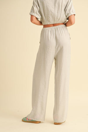 Textured Fabric Loose Pants