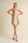 Color Block Linen Mini Dress
