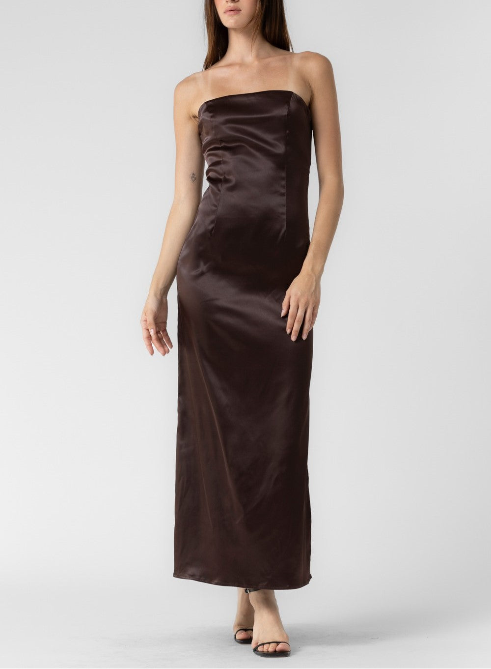 Strapless Satin Maxi