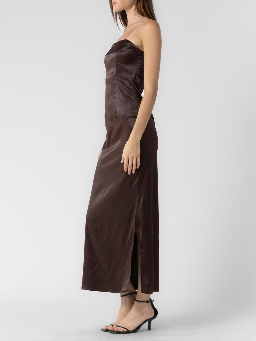 Strapless Satin Maxi