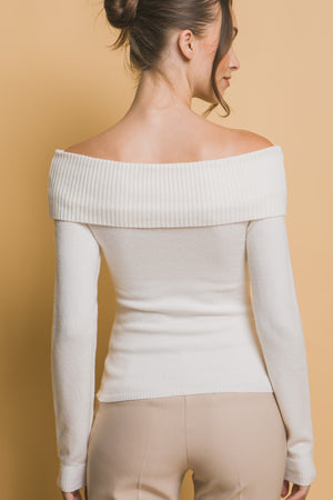 Ribbed Fitted Off Shoulder Top