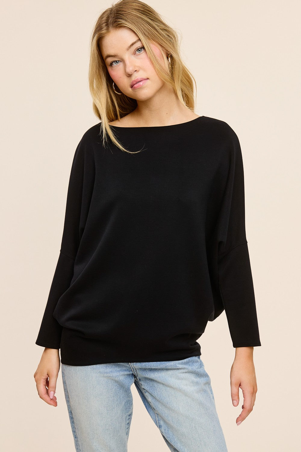 Scuba Fabric Dolman Sleeve Top