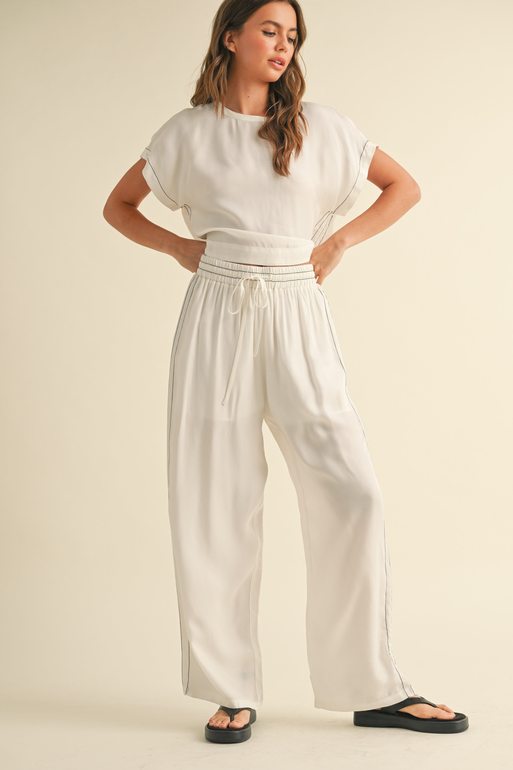 Viscose Elastic Band Waist Pants