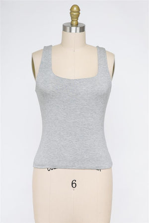 Double Layer Square Neck Tank Top