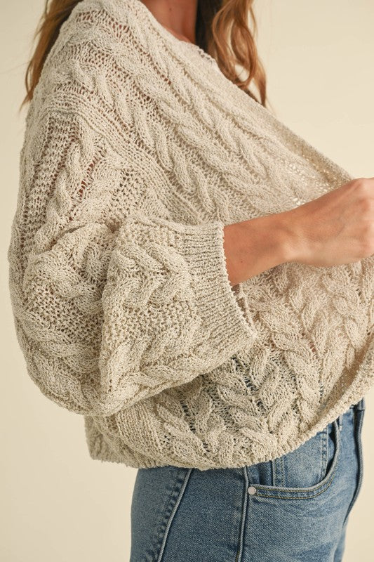 Light Weight Cable Knitted Cardigan