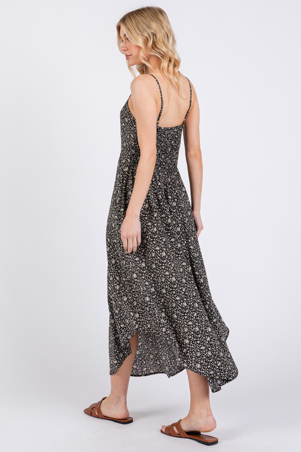 Floral Printed Rayon Satin Slip Dress