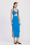 Twist Cut Out Front Midi Dress