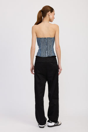 Denim Bustier With Buckle