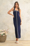 Button Front Cross Back Knitted Dress