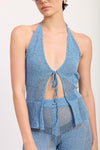 Crochet Halter Tie Front Top
