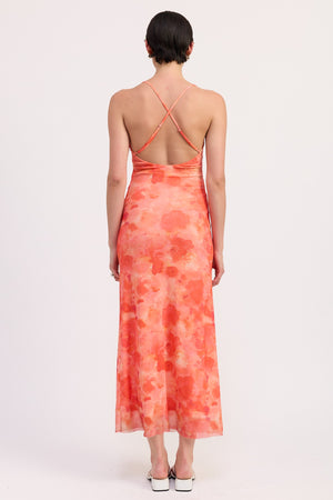 Ruched Maxi Dress With Crossed Back