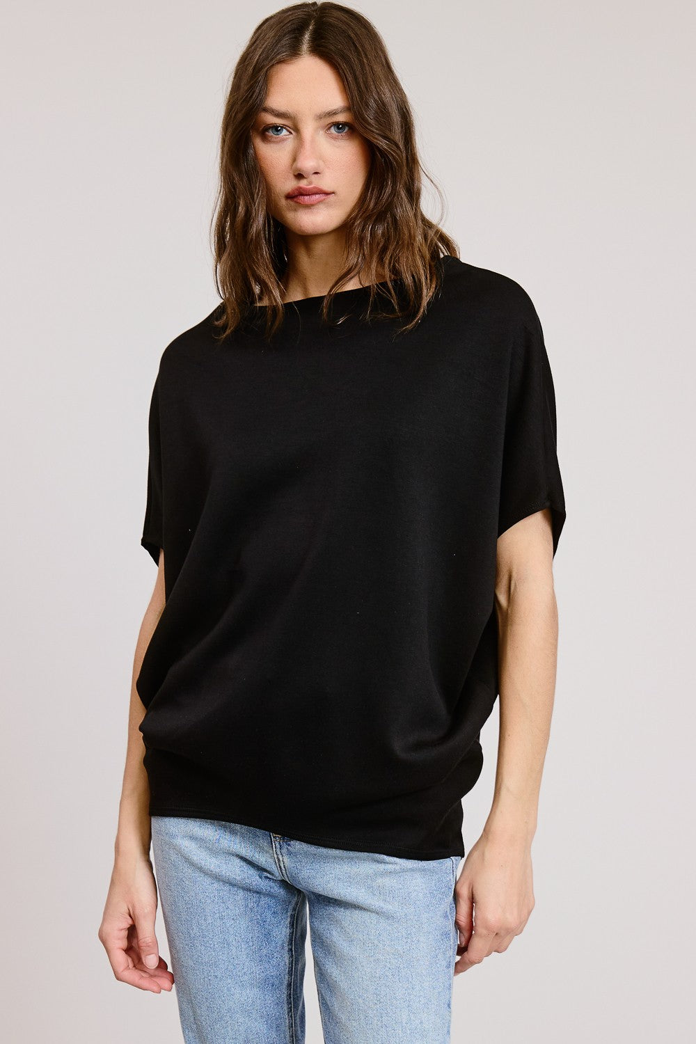 Short Sleeve Scuba Oversized Top