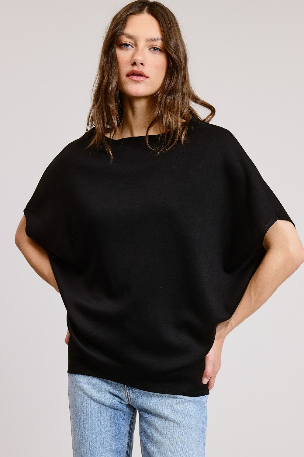 Short Sleeve Scuba Oversized Top