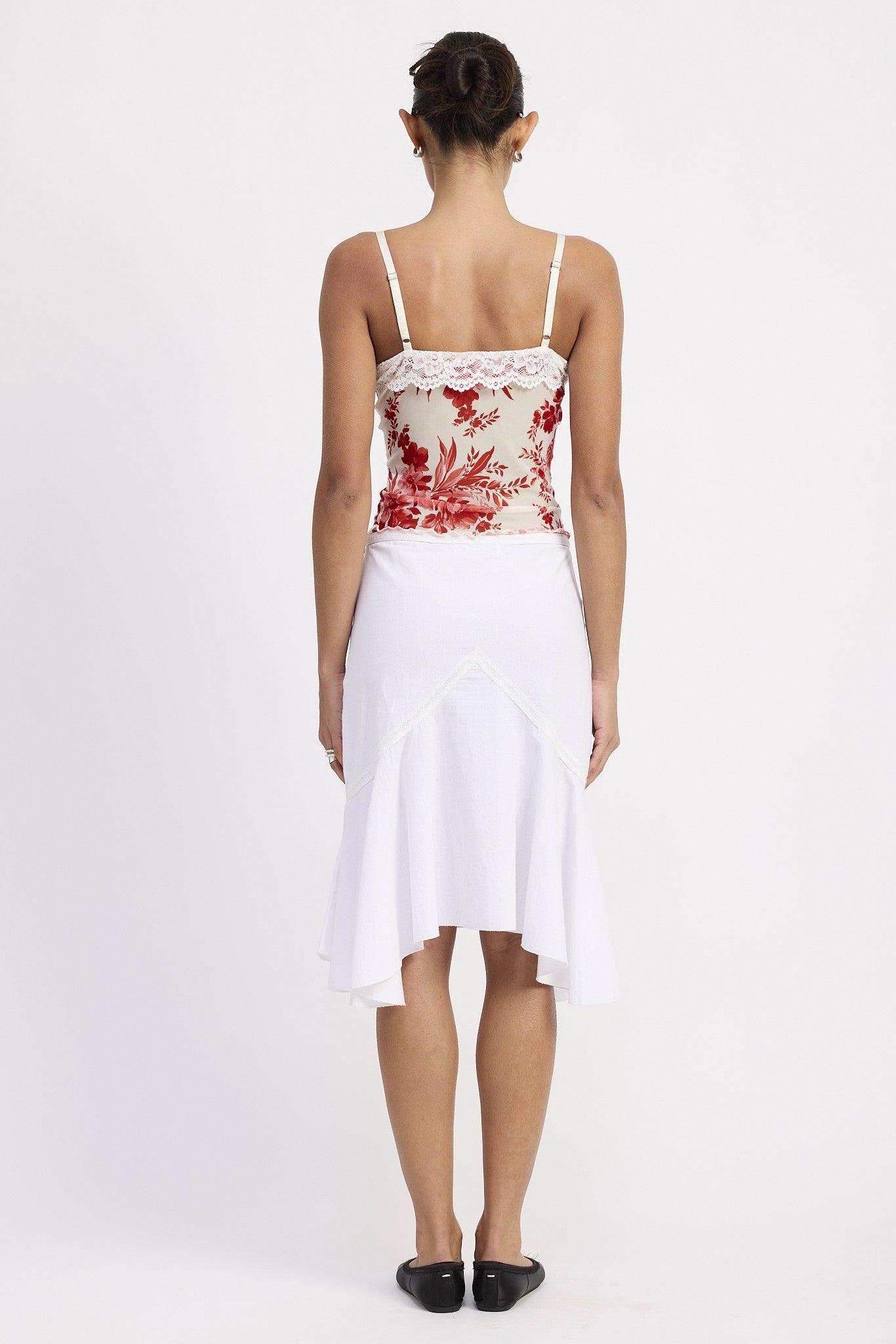 Floral Top With Lace And Underwire Detail