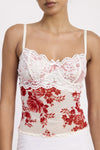 Floral Top With Lace And Underwire Detail