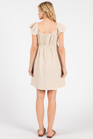 Front Tie Flow Short Sleeve Mini Dress