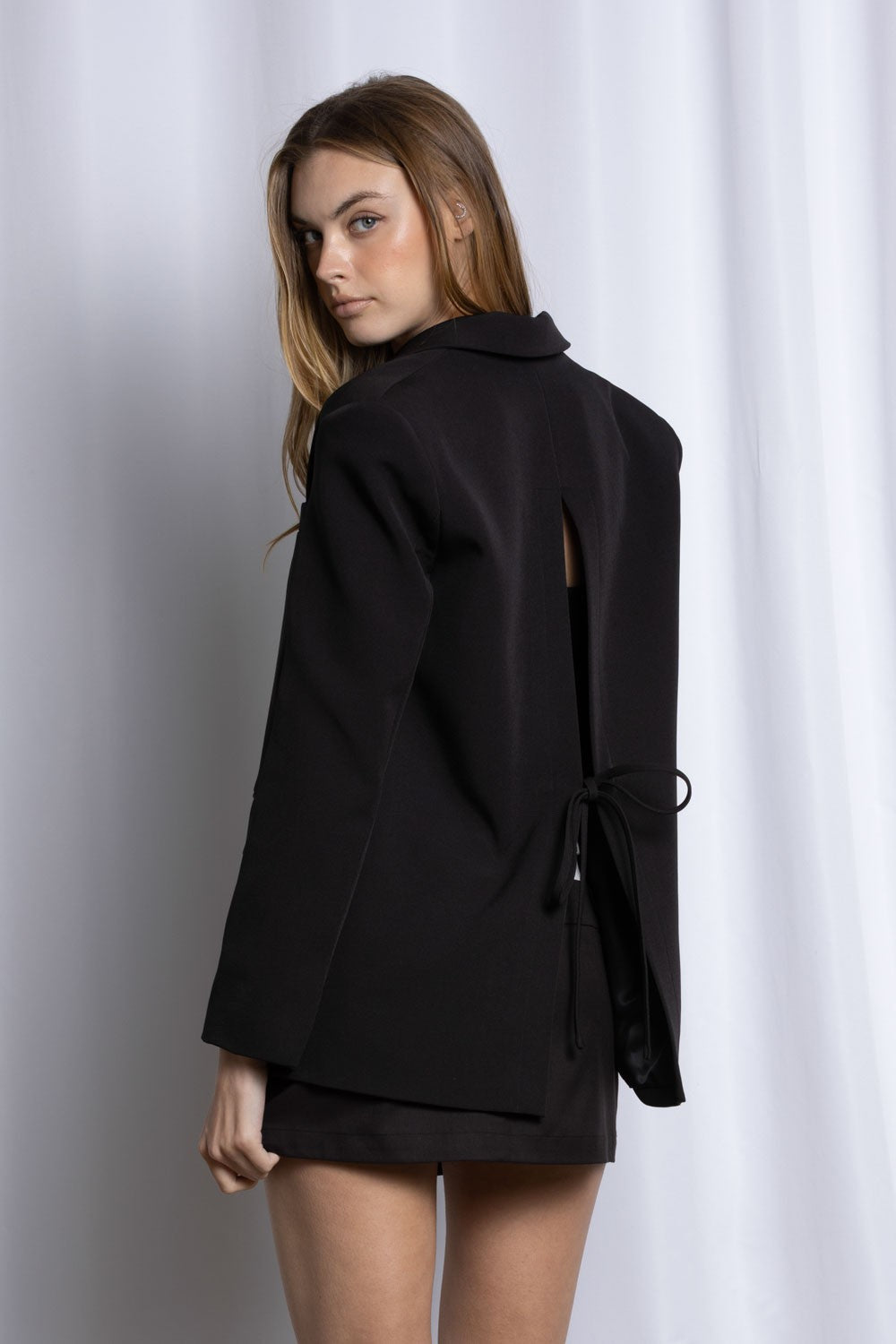 Oversized Blazer With Open Back Detail