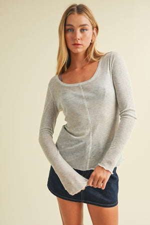 Long Sleeve Sheer Top