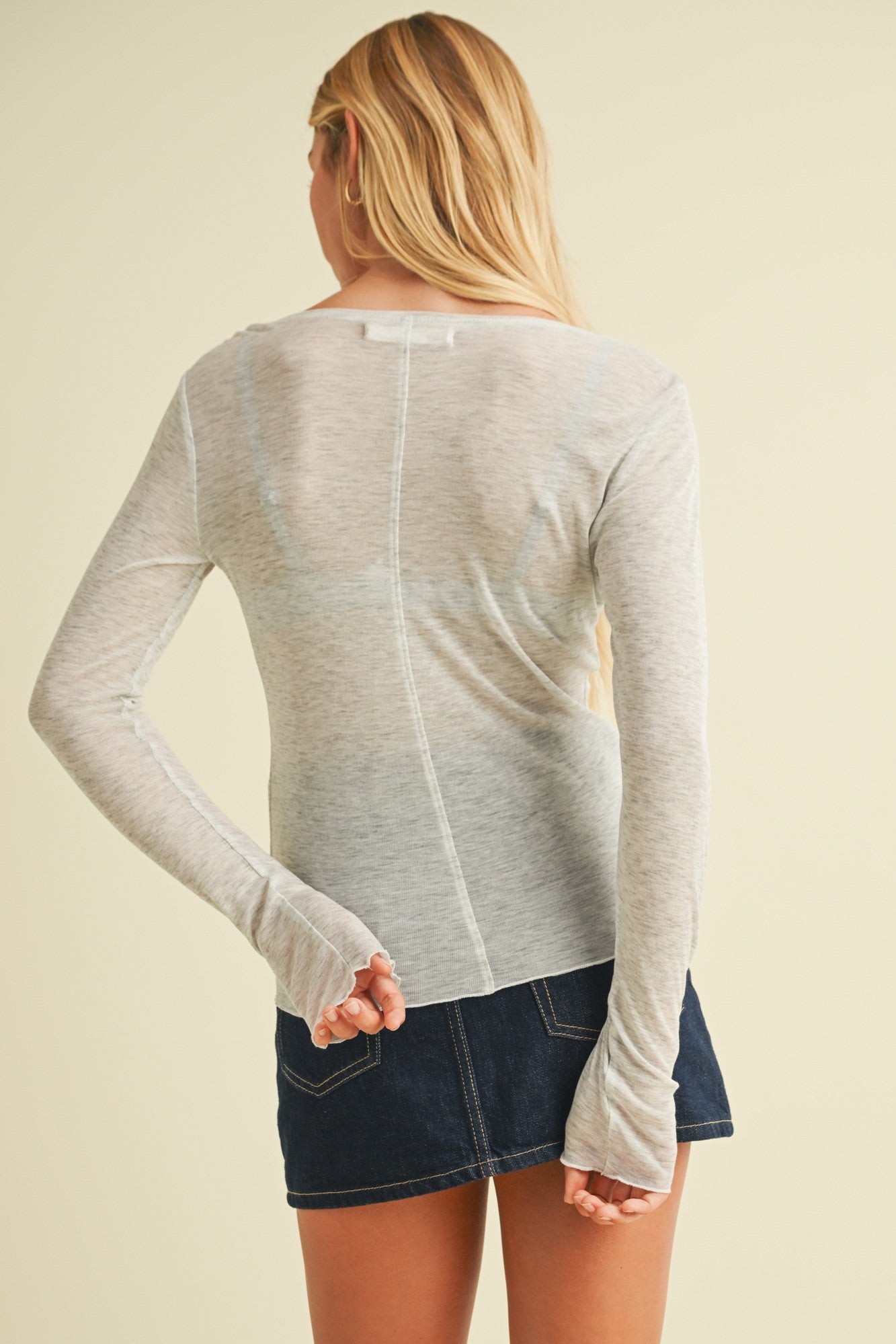 Long Sleeve Sheer Top