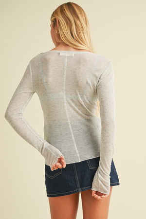 Long Sleeve Sheer Top