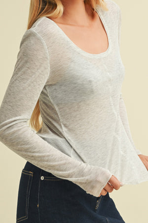 Long Sleeve Sheer Top