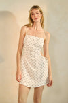 Polka Dot Side Cutout Mini Dress