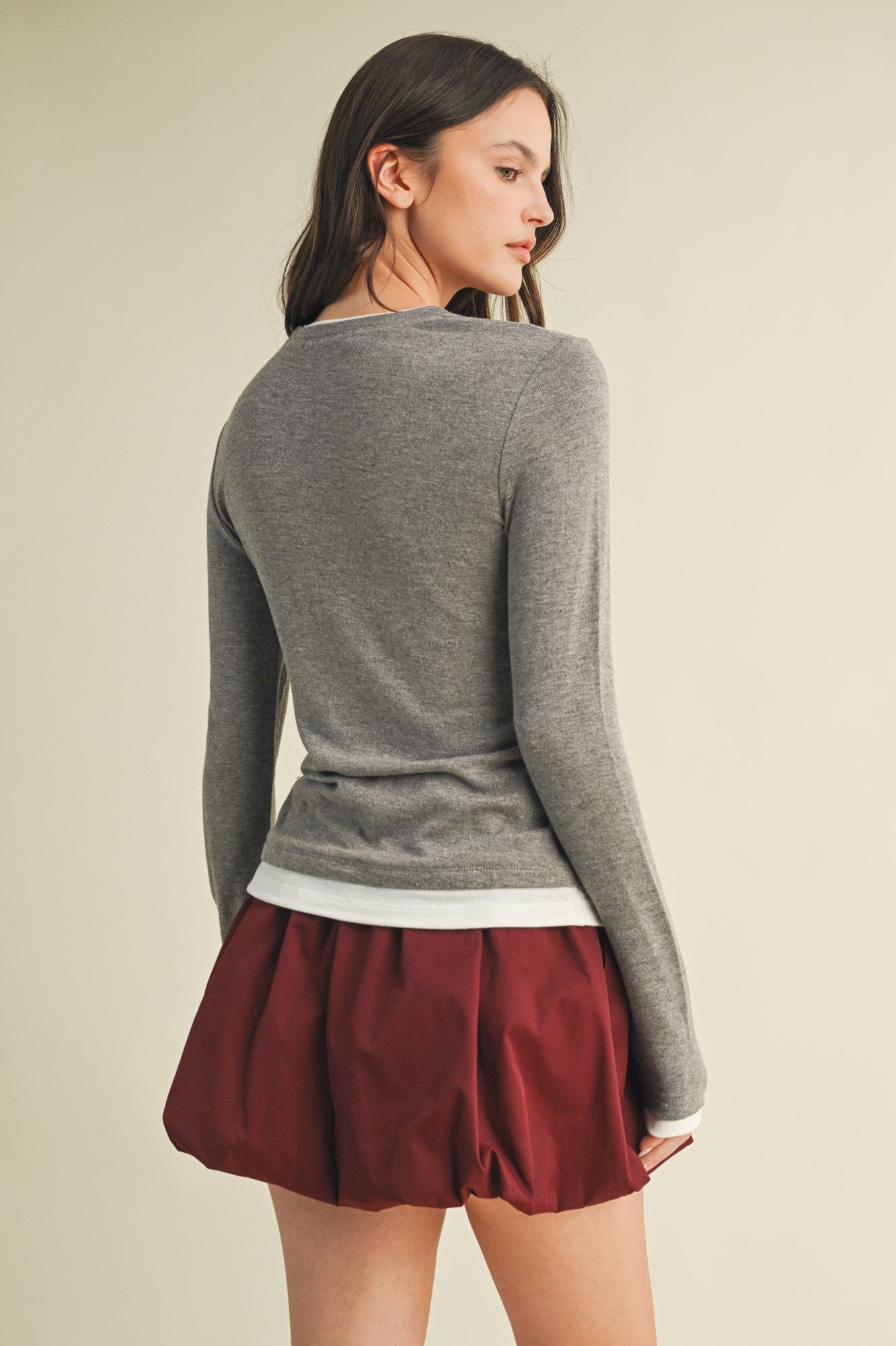 Crew Neck Layering Top