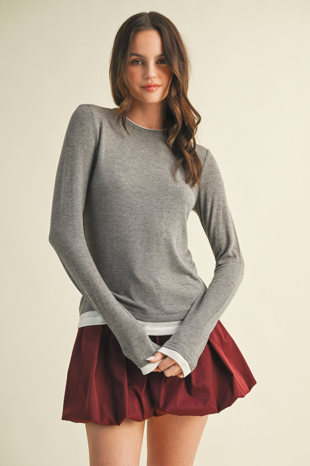 Crew Neck Layering Top