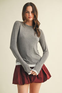 Crew Neck Layering Top