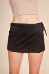 Suede Tie Side Skort