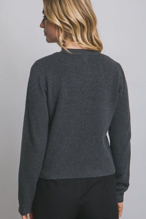 Crew Neck Button-up Cardigan