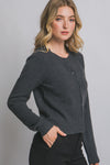 Crew Neck Button-up Cardigan