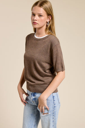 Contrast Trim Knit Tee