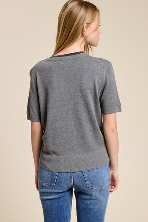 Contrast Trim Knit Tee