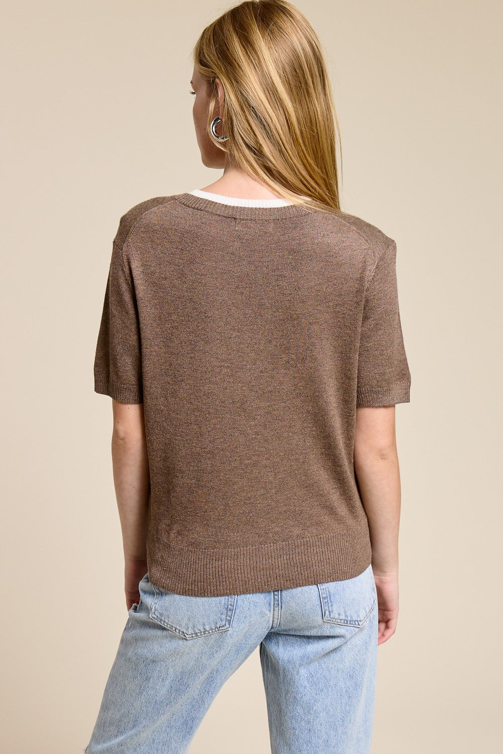 Contrast Trim Knit Tee