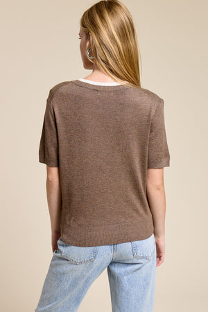 Contrast Trim Knit Tee
