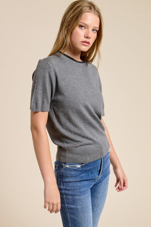 Contrast Trim Knit Tee