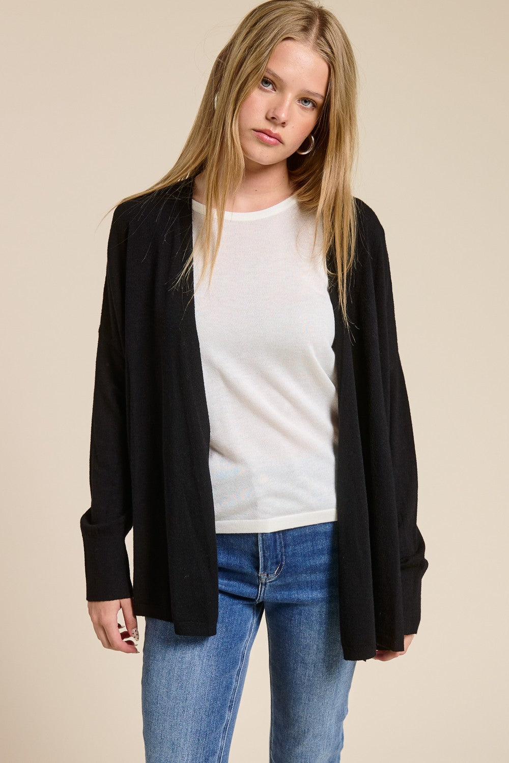Cashmere Blend Cozy Drape Cardigan