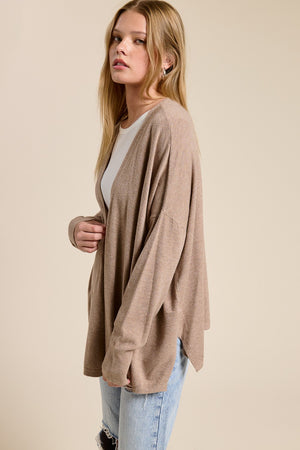 Cashmere Blend Cozy Drape Cardigan